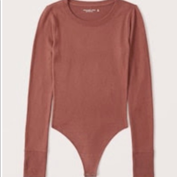 Abercrombie & Fitch Tops - Cozy Long-Sleeve Terracotta Bodysuit